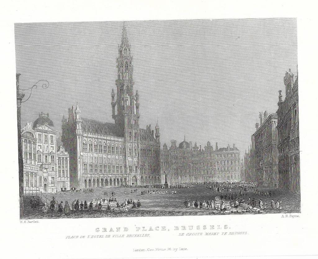 1837 - Bruxelles Grand Place / Brussel de Grote Markt, Antiquités & Art, Envoi