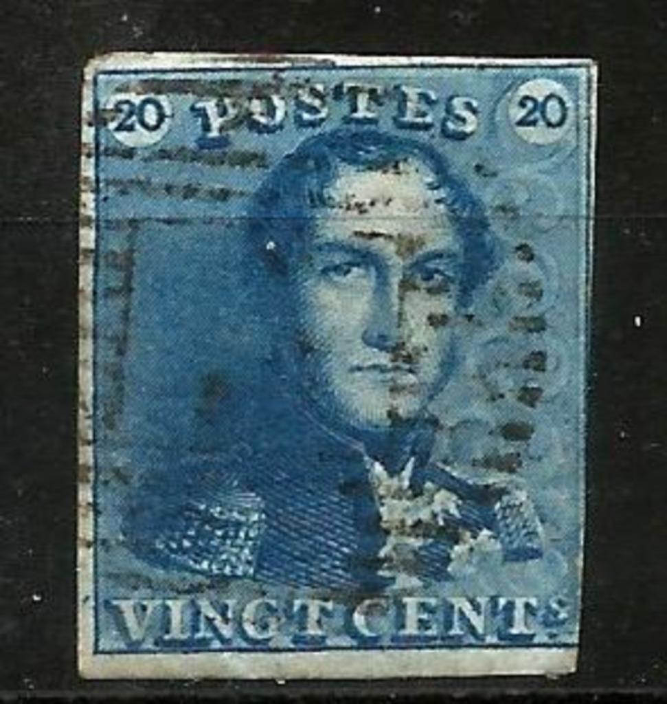 België 1849 Kon. Leopold I OBP 2, Timbres & Monnaies, Timbres | Europe | Belgique, Affranchi, Autre, Maison royale, Avec timbre