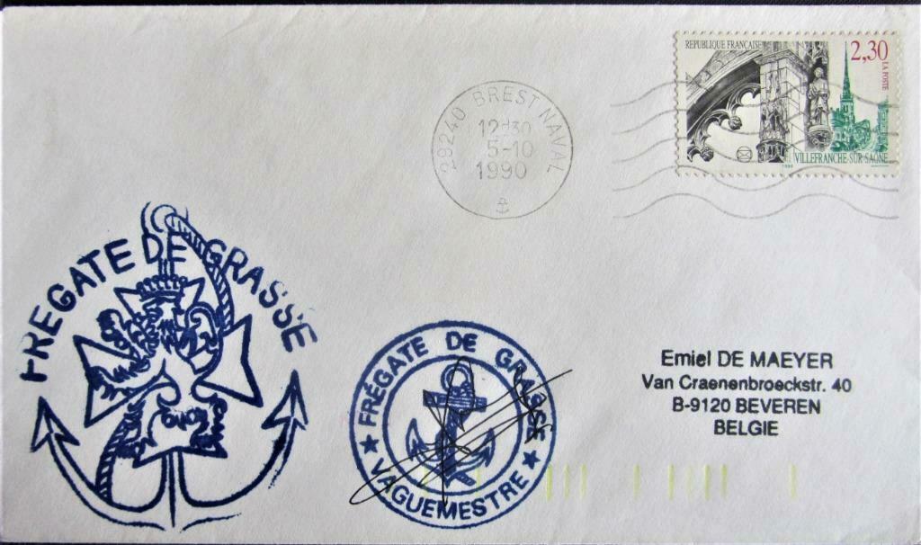 FDC SCHEPEN- FRANKRIJK- FREGATE DE GRASSE, Enlèvement ou Envoi, Affranchi, Autres thèmes