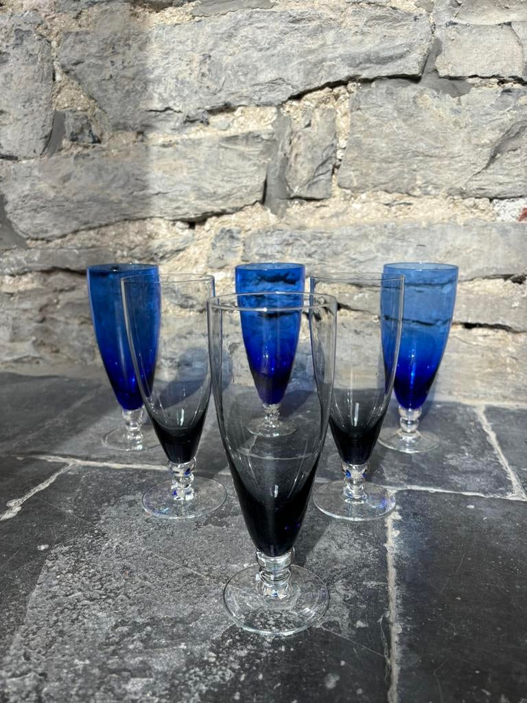 6 tulipes à bière Max Verboeket (Kristalunie Maastricht), Antiquités & Art, Antiquités | Verre & Cristal, Enlèvement ou Envoi