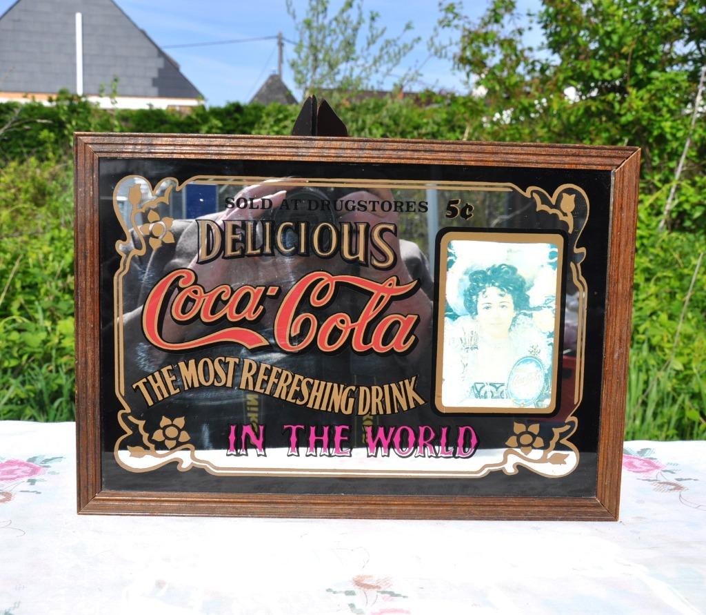 cadre miroir publicitaire coca cola, Enlèvement ou Envoi, Comme neuf, Panneau publicitaire