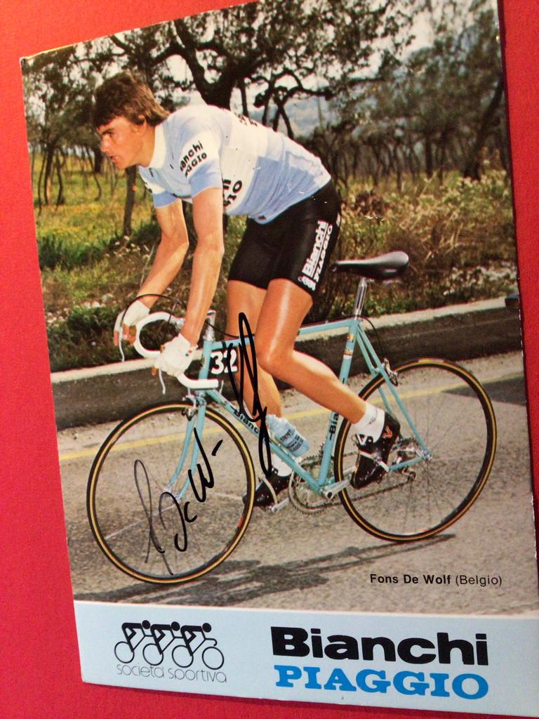 wielerkaart 1983 team bianchi fons de wolf signe, Verzenden, Zo goed als nieuw