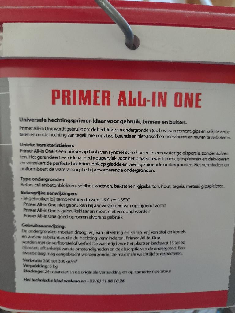 Tilestone primer all-in-one van impermo, Ophalen, Nieuw, 10 m² of meer, Overige typen