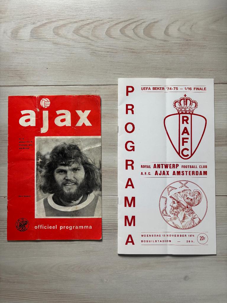 Programmaboekjes Ajax-Antwerp en Antwerp-Ajax 1974, Verzenden