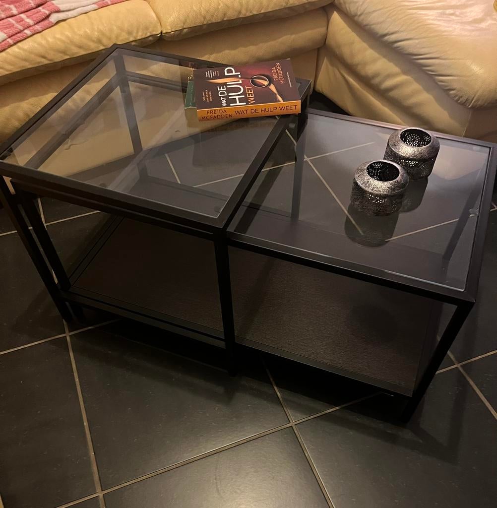 Bijzettafels, Ophalen, Zo goed als nieuw, Glas