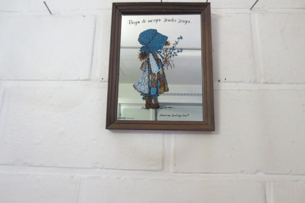 Houten kader met spiegelglas Holly Hobbie F11036, Verzamelen, Retro, Ophalen of Verzenden