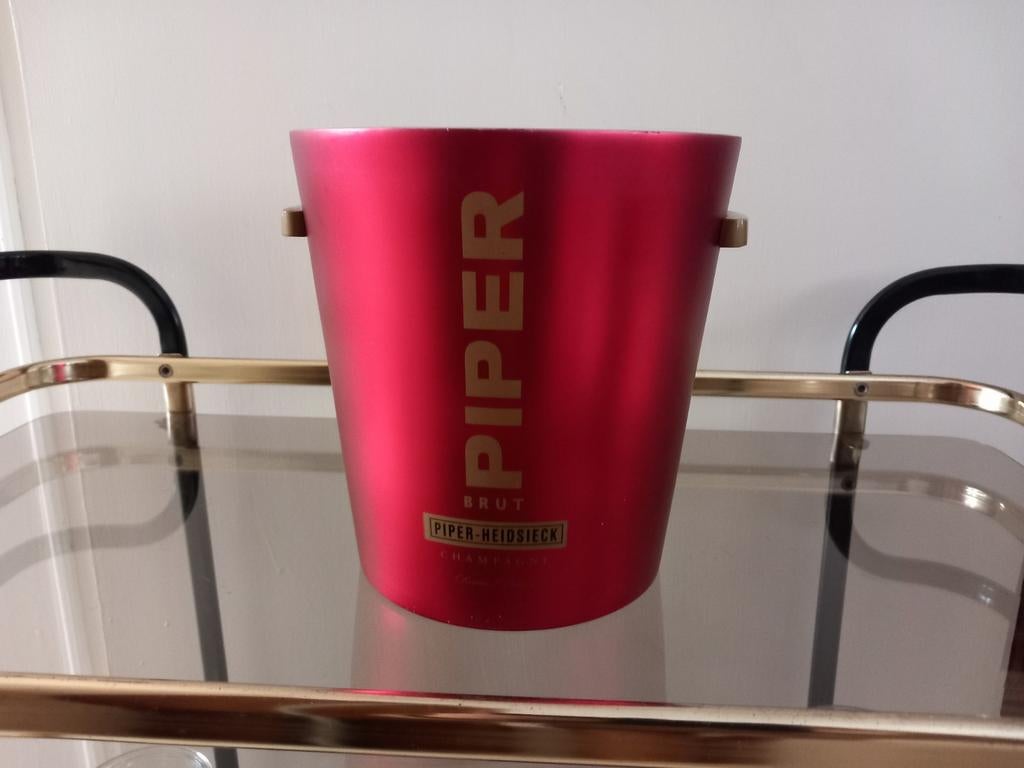 Vintage rode PIPER-HEIDSIECK champagne-emmer, Huis en Inrichting, Woonaccessoires | Wijnrekken, Zo goed als nieuw, Metaal, Ophalen of Verzenden