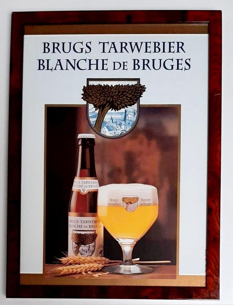 BRUGS TARWEBIER/KADER, Verzamelen, Biermerken, Ophalen, Zo goed als nieuw, Reclamebord, Plaat of Schild, Overige merken