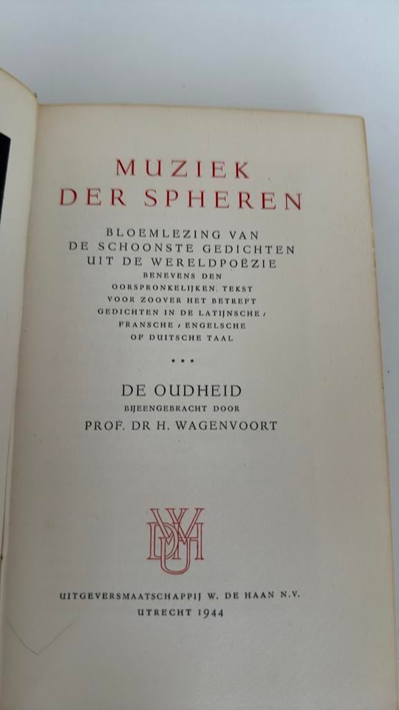 H. Wagenvoort - Muziek der Spheren - De oudheid, Boeken, Ophalen of Verzenden, Gelezen