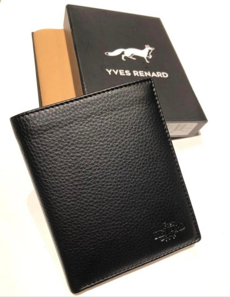 Portefeuille cuir noir-Yves Renard, Zwart, Nieuw, Leder, Ophalen