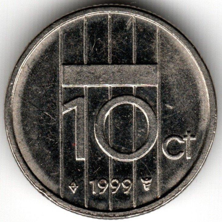 Nederland : 10 Cent 1999  KM#203  Ref 16360, Ophalen of Verzenden, Koningin Beatrix, 10 cent, Losse munt