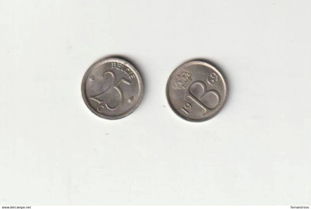 BELGIE BELGIUM  BAUDOUIN 25 C 1969 NL, Postzegels en Munten, Ophalen of Verzenden, Metaal, Losse munt