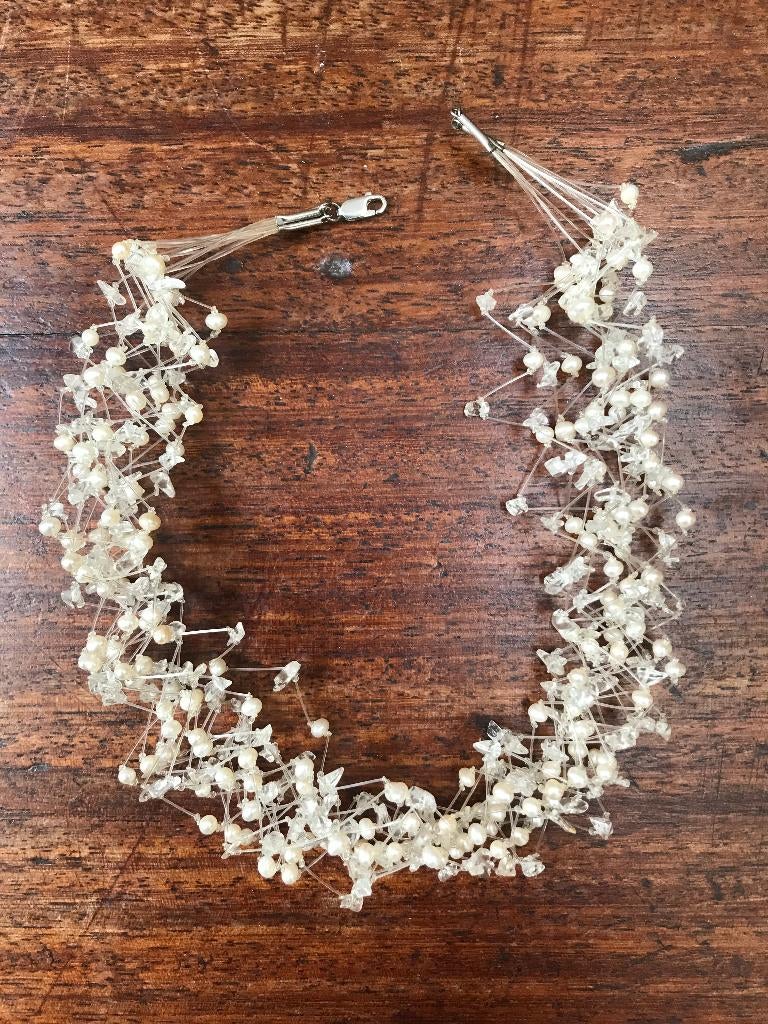 Halssnoer, halsketting van zoetwaterparels, Bijoux, Sacs & Beauté, Colliers, Enlèvement, Comme neuf, Autres matériaux