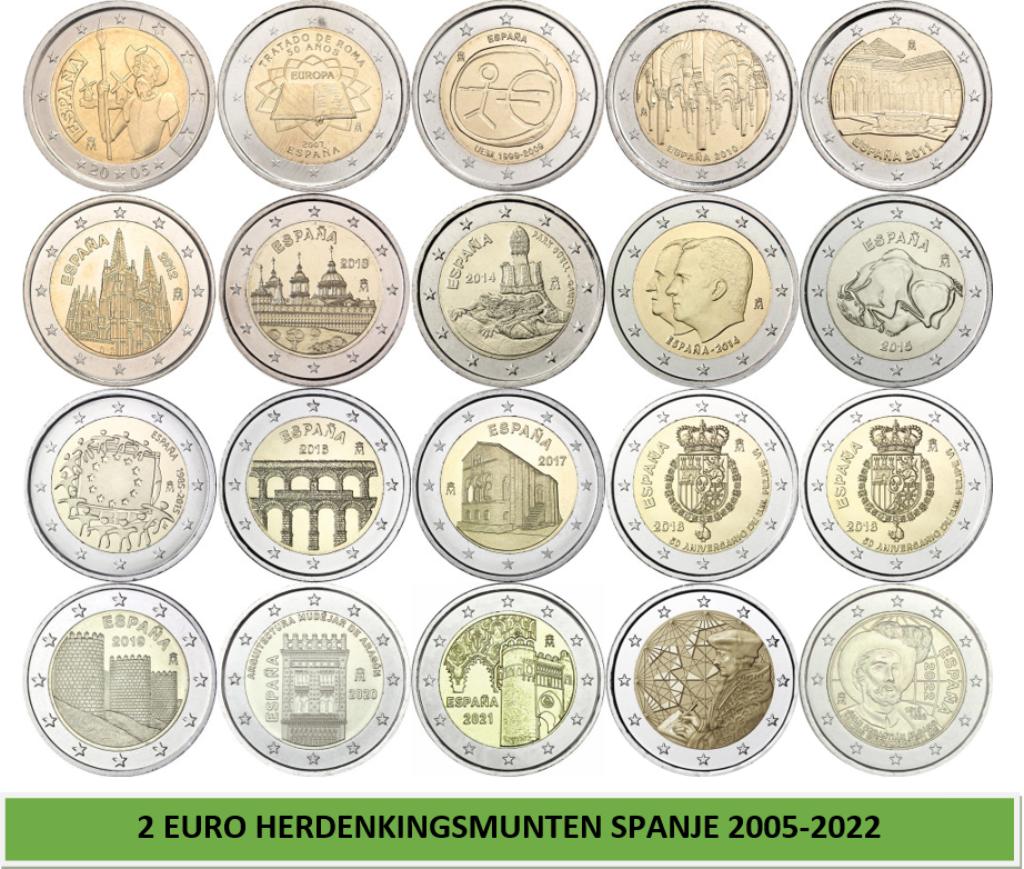 Pièces commémoratives de 2 euros Espagne 2005-2022, Enlèvement ou Envoi, Espagne, 2 euros