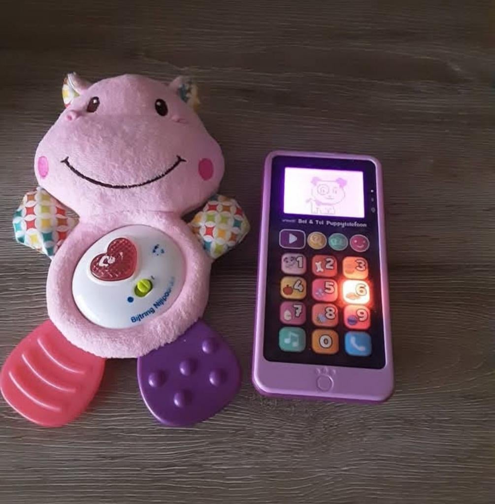 Setje VTech nijlpaardje + VTech puppy telefoon, Kinderen en Baby's, Ophalen