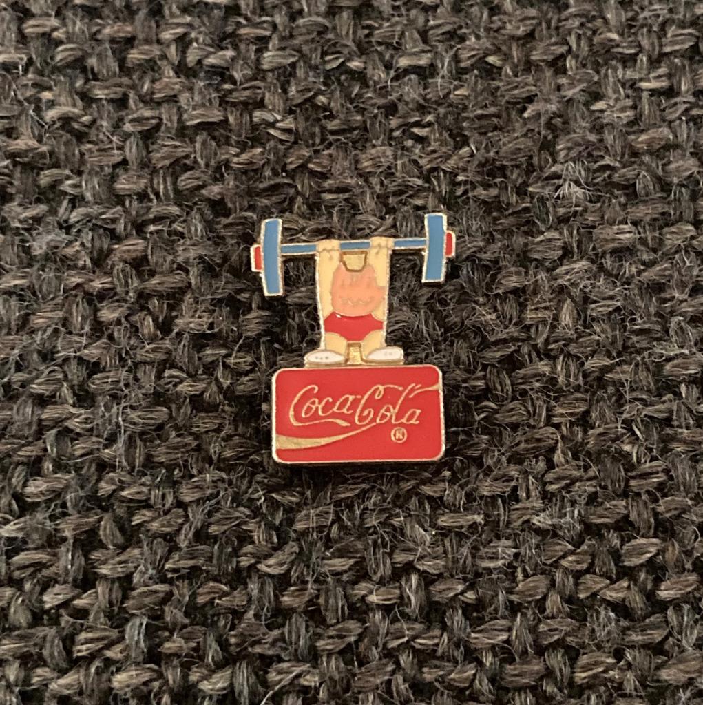 PIN - COCA COLA - COBI - OLYMPISCHE SPELEN - WEIGHT LIFTING, Verzenden, Gebruikt, Merk, Speldje of Pin