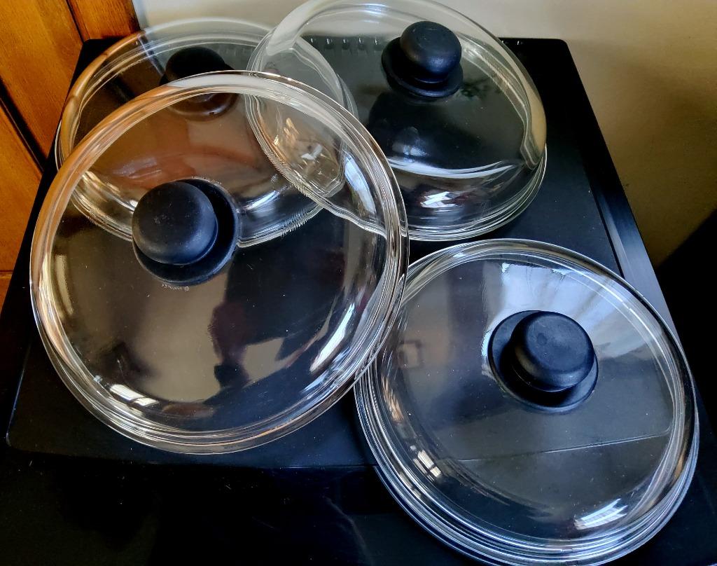 Glazen deksels voor op pan of pot / 2# afmetingen tegen spat, Ophalen of Verzenden, Zo goed als nieuw, Glas, Glas of Glazen