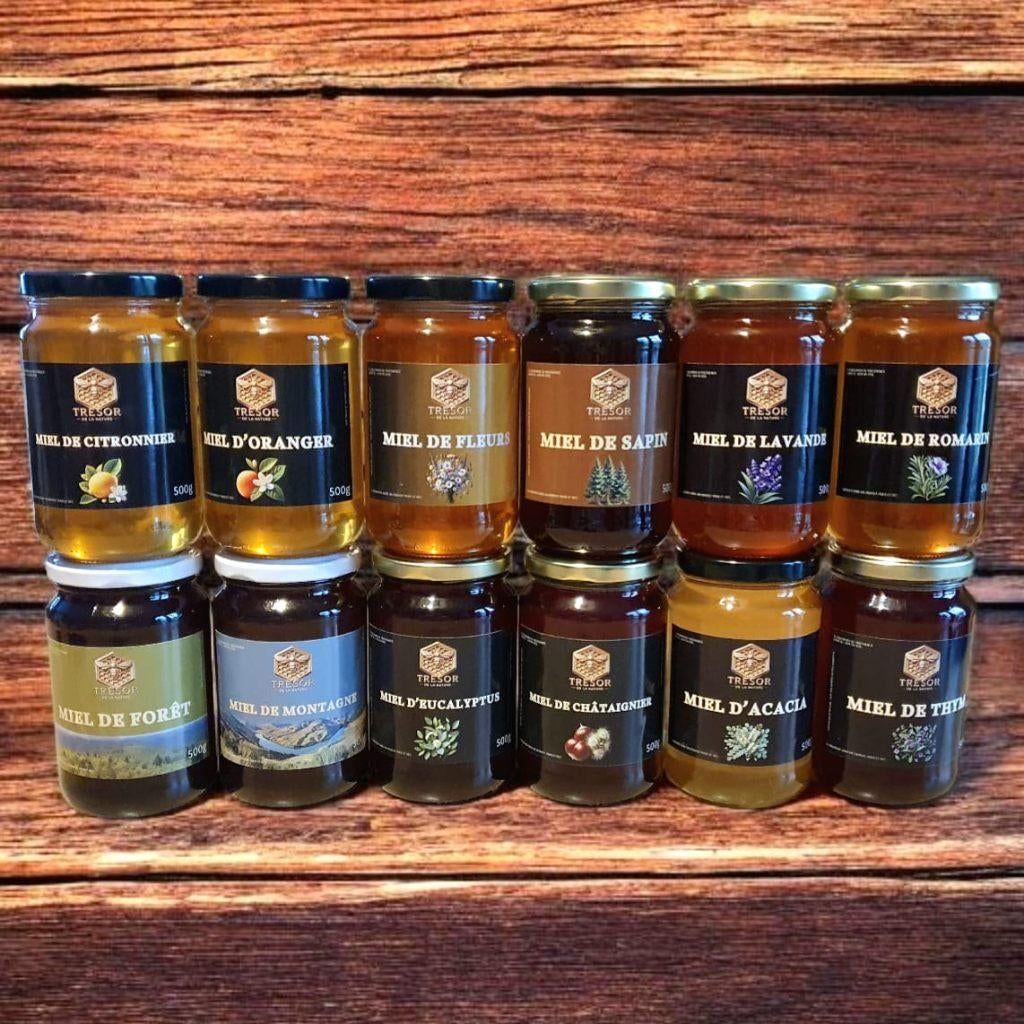 Miel de Thym, Eucalyptus, Sapin, Romarin, Châtaignier etc..., Enlèvement ou Envoi