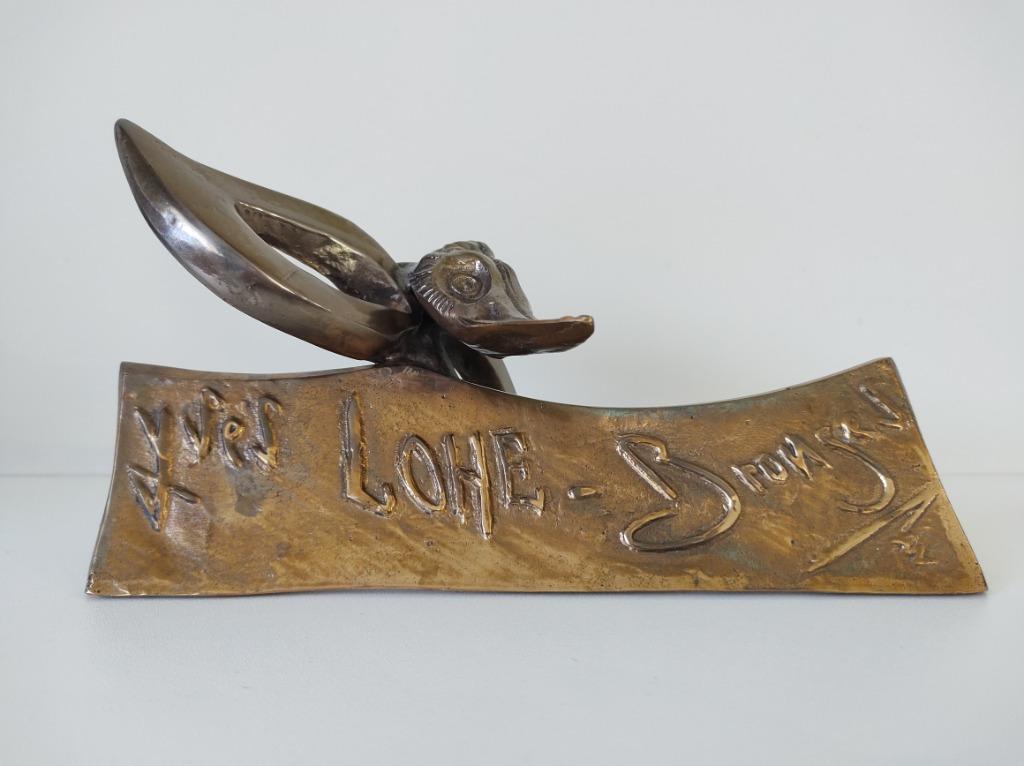 Yves Lohé - Bronzen beeld Venitiaans masker, Antiek en Kunst, Ophalen of Verzenden, Brons