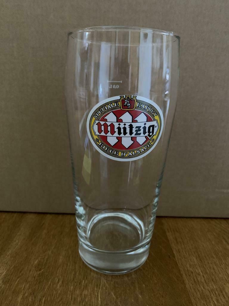 Verre Miitzig 0,5 L - bière d'Alsace 17 cm, Enlèvement ou Envoi, Comme neuf, Verre ou Verres, Autres marques