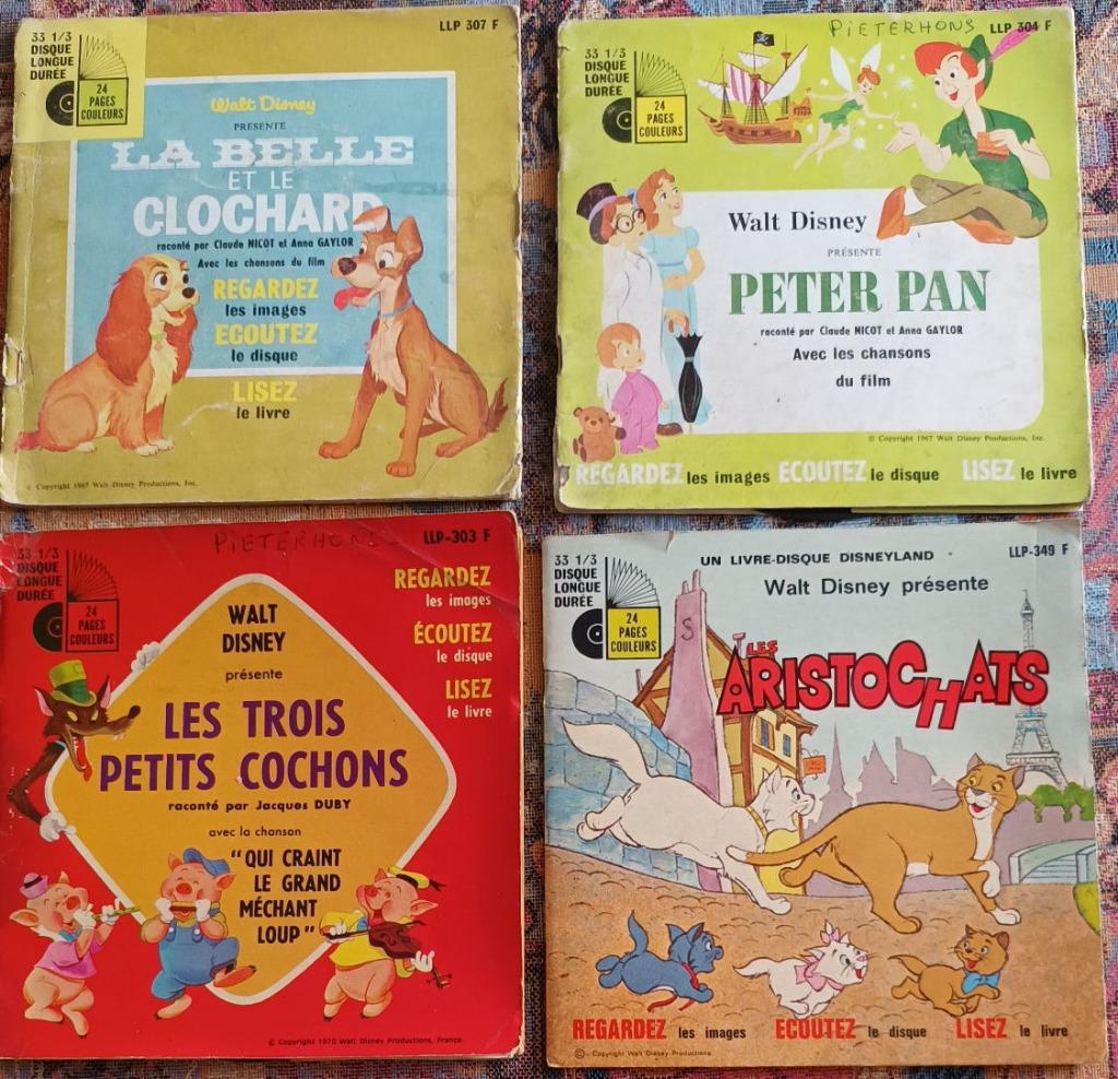 8 Vinyls disques 33 tours DISNEY + livrets de 24 pages, Enlèvement ou Envoi, Utilisé