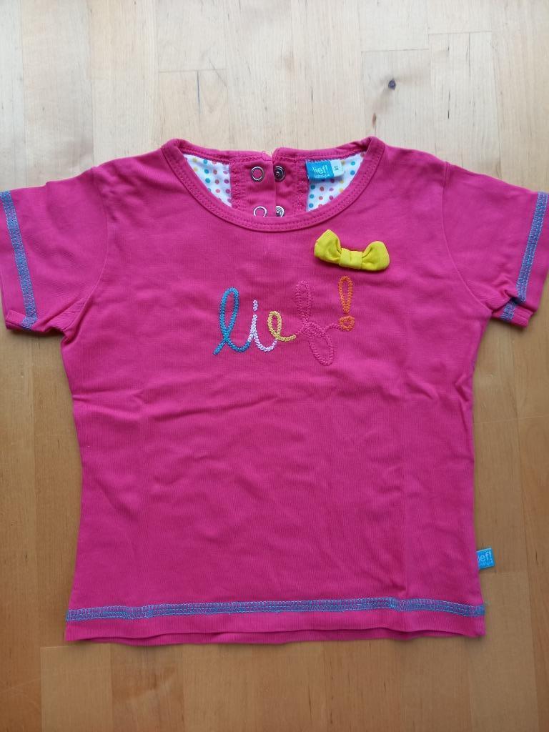 Nieuwstaat, t-shirt LIEF, maat 80, meisje, Lief, Meisje, Ophalen of Verzenden, Zo goed als nieuw