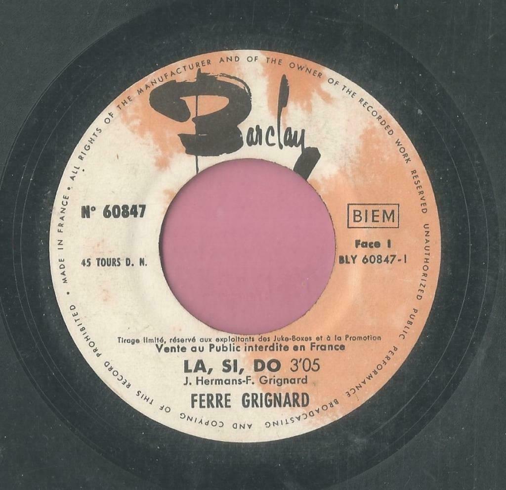 Ferre Grignard – La, Si, Do / Yellow you yellow me – Single, Gebruikt, 7 inch, Single, Ophalen of Verzenden