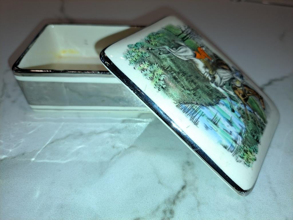 Te koop : Juwelendoosje in handgeschilderd porselijn., Antiek en Kunst, Ophalen of Verzenden