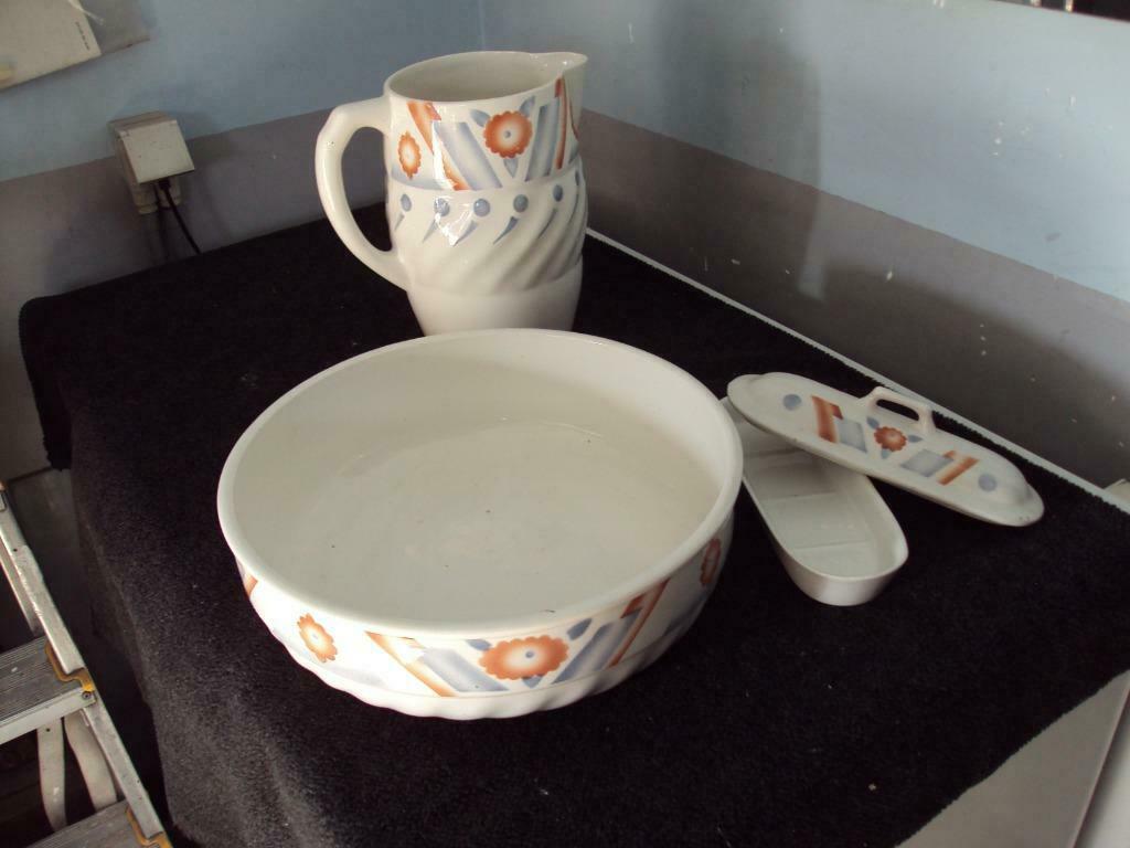 bel ensemble lavabo ancien en porcelaine, Antiquités & Art, Enlèvement