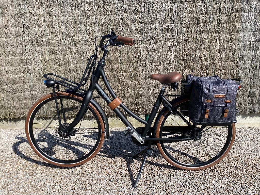 Zwart-bruine, moderne elektrische damesfiets - Stella Bikes, Fietsen en Brommers, 47 tot 50 cm, Versnellingen, Zo goed als nieuw