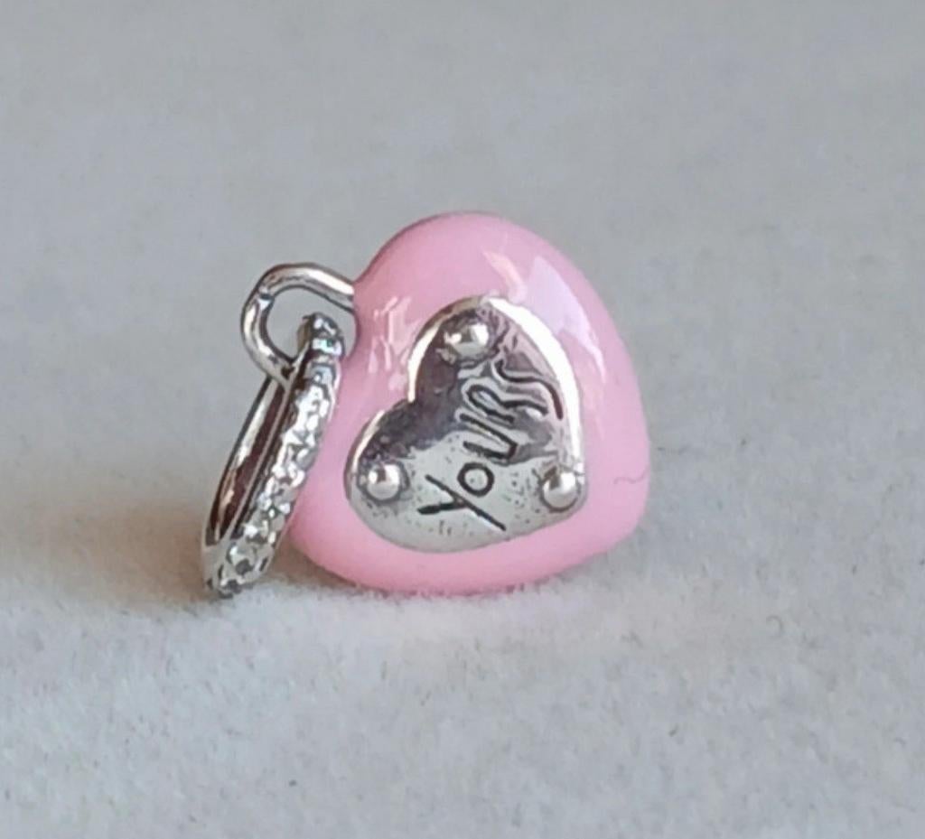 Lot de 2 Charmes PANDORA , coeur rose, Enlèvement ou Envoi, Argent, Pandora