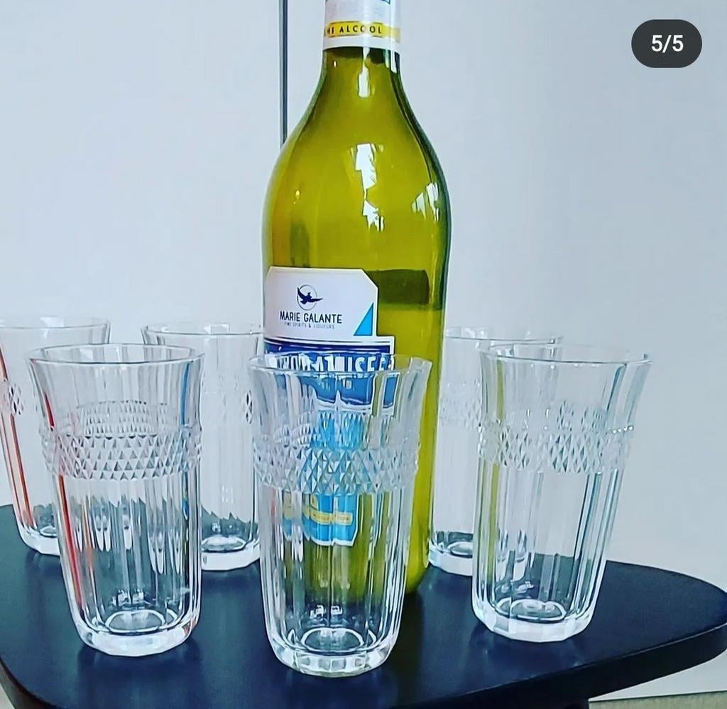 Verres à eau en cristal d'arques, Enlèvement ou Envoi