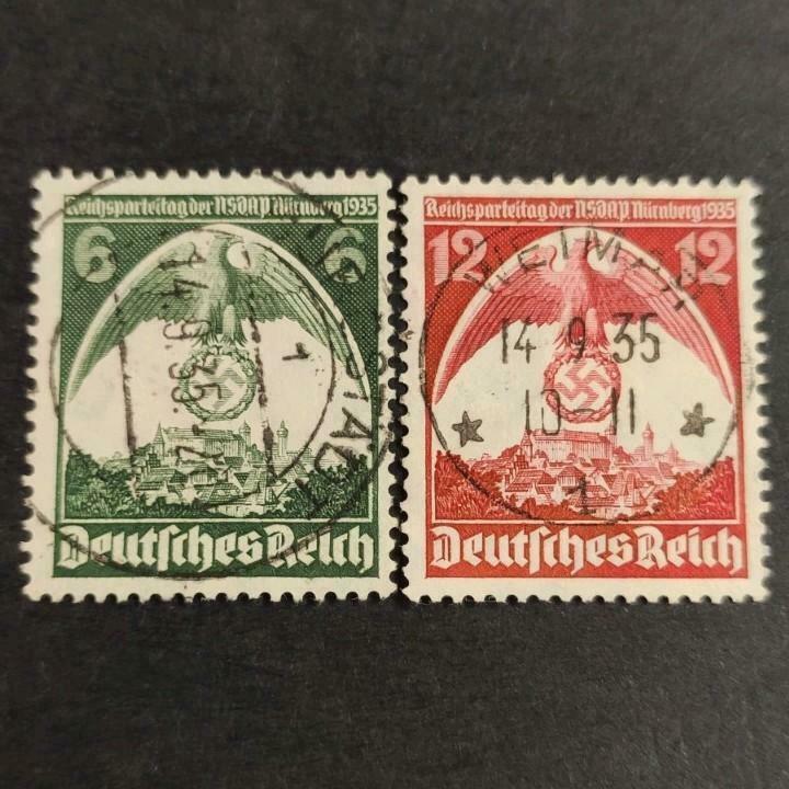Duitse Rijk 1935 Neurenberg Rally Neurenberg 586/87 , Enlèvement ou Envoi, Empire allemand, Affranchi