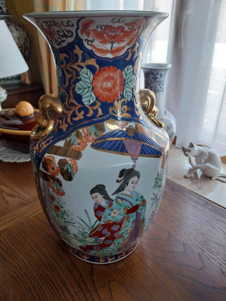 Ancien vase chinois tête de chien / 36 x 22, Enlèvement ou Envoi