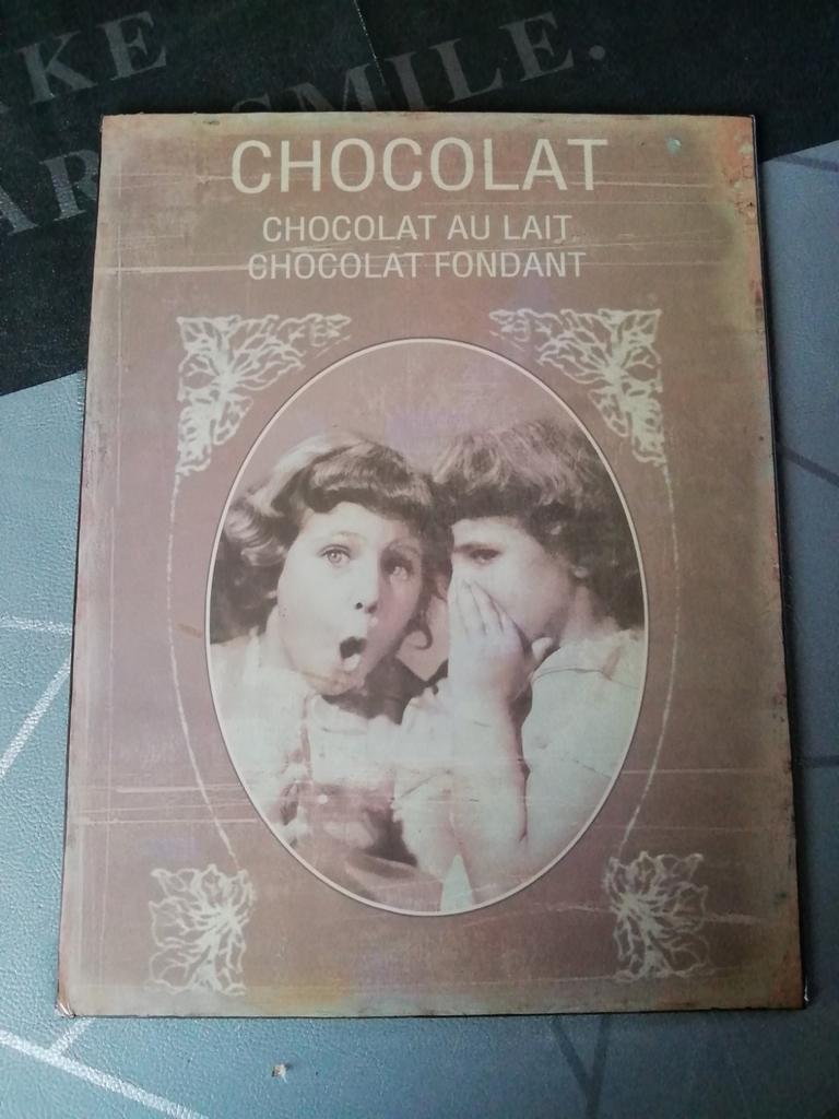 Cadre déco chocolat au lait, Neuf, Moins de 50 cm, Enlèvement ou Envoi, Métal ou Aluminium
