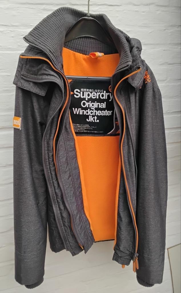 Winterjas Superdry XS, Ophalen of Verzenden, Zo goed als nieuw, Grijs