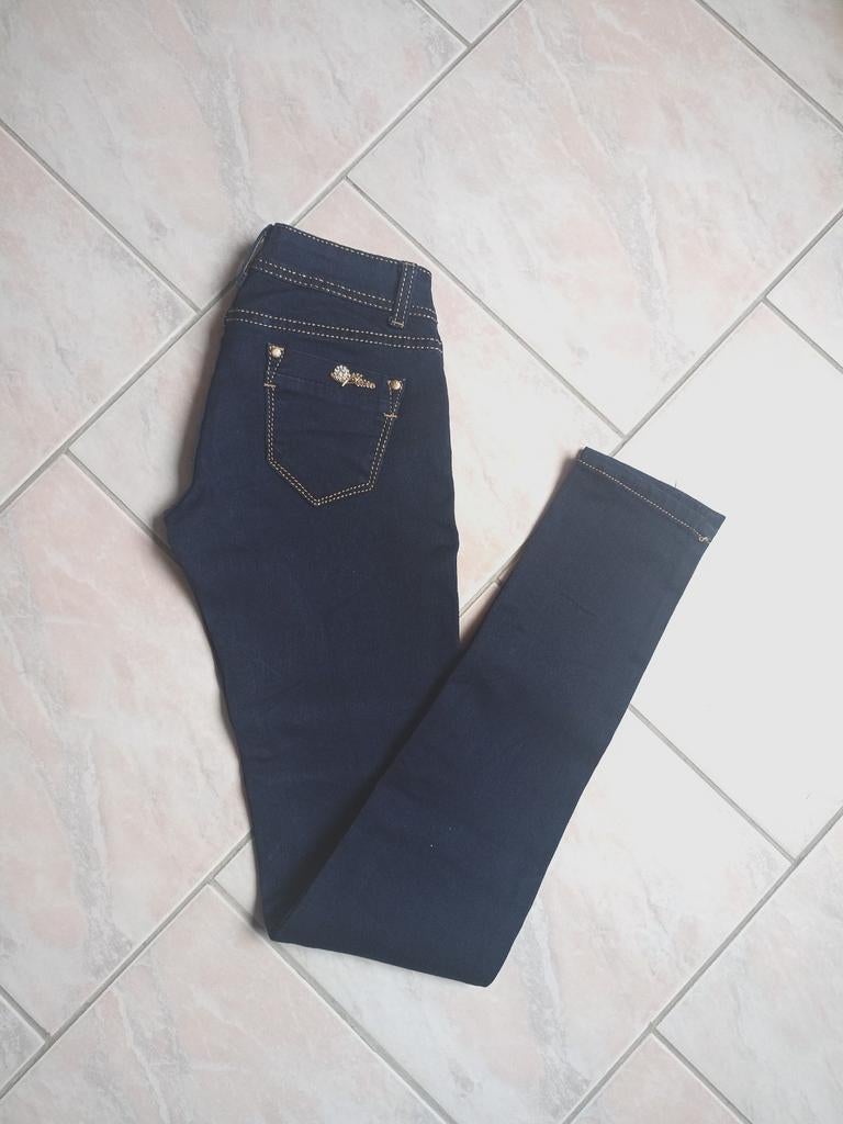 Jeans bleu foncé, Neuf, Longs, Taille 34 (XS) ou plus petite, Bleu