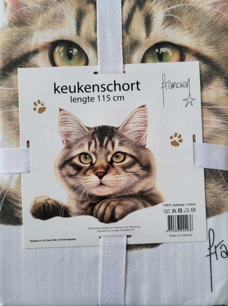 Keukenschort Franciens katten - kookschort. Lengte: 115 cm., Ophalen of Verzenden, Nieuw