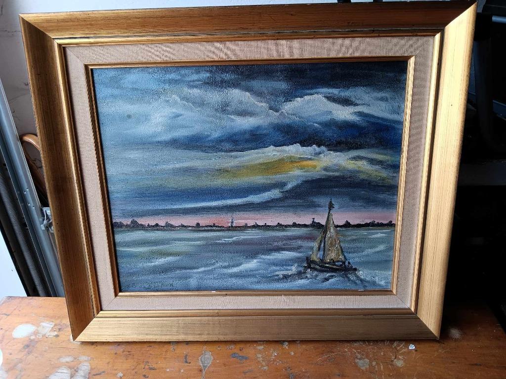 Schilderij De Backer 1973, Antiek en Kunst, Ophalen