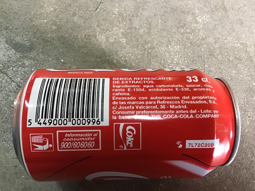Coca-Cola 1 Spaans blikjes, Ophalen of Verzenden, Gebruikt, Verpakking