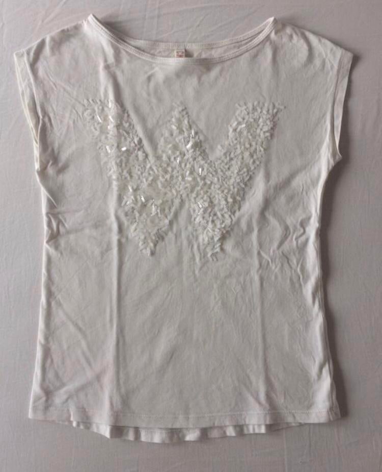 wit t-shirt CKS 14 164 met letter W, Gebruikt, Meisje, Ophalen of Verzenden, CKS