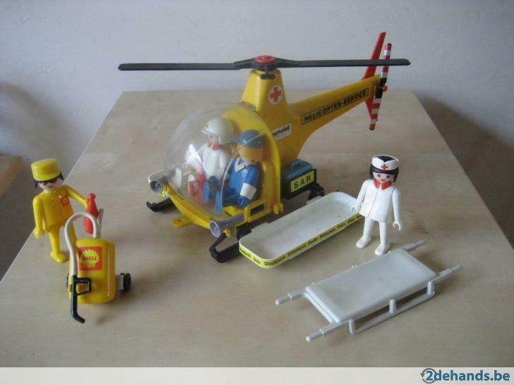 Helicopter Playmobil met toebehoren 74-76 ., Kinderen en Baby's, Speelgoed | Playmobil, Ophalen, Gebruikt