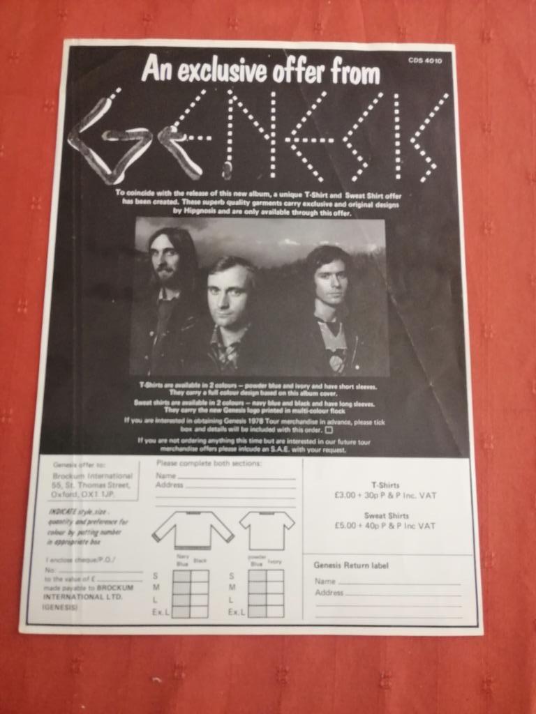 Affiche GENESIS 1978 Knebworth Park 21x30 cm " Priority book, Collections, Posters & Affiches, Comme neuf, Enlèvement ou Envoi