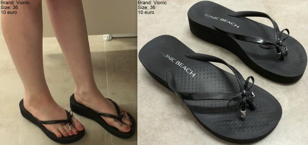 Zwarte teenslippers VIONIC 36, Slippers, Zwart, Ophalen of Verzenden, Zo goed als nieuw