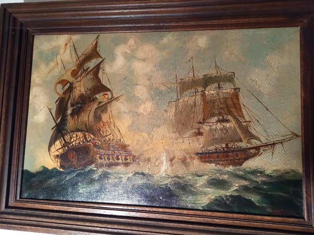 Maritieme verfplaat, Antiek en Kunst, Kunst | Schilderijen | Klassiek, Ophalen