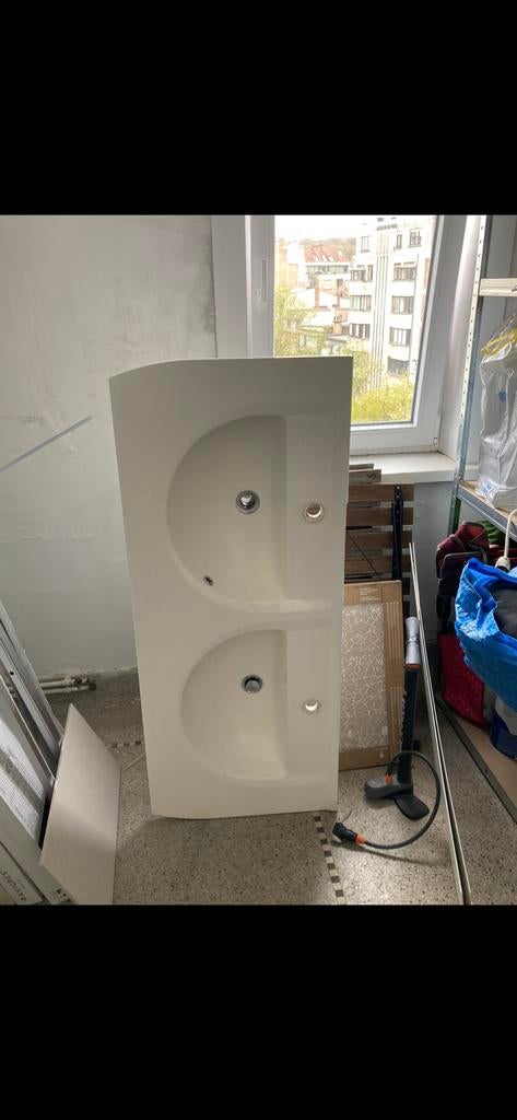 Double vasque + 2 robinets, Ophalen, Zo goed als nieuw