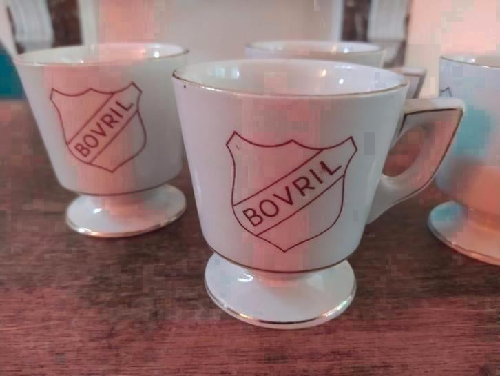 Set van 4 Bovril mokken, jaren 40, Ophalen of Verzenden