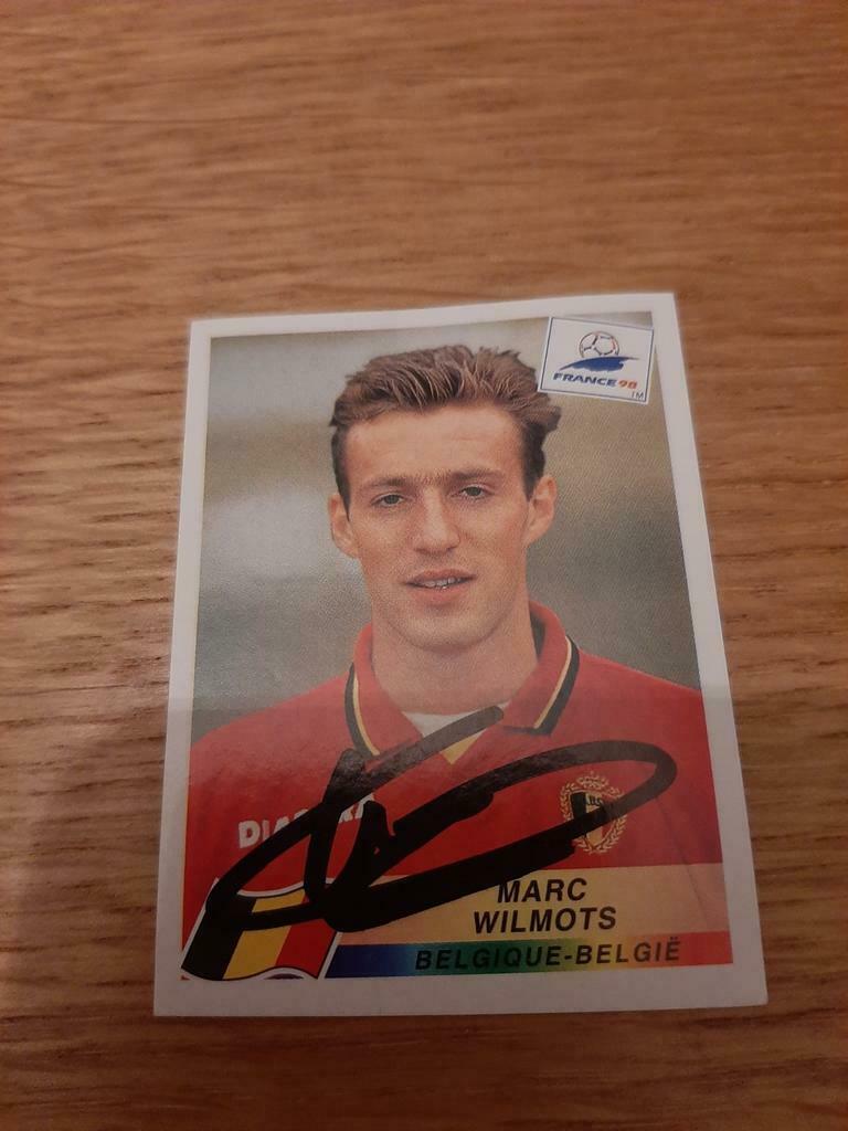 Panini France 98 Wilmots met handtekening/signé, Verzamelen, Ophalen of Verzenden, Zo goed als nieuw