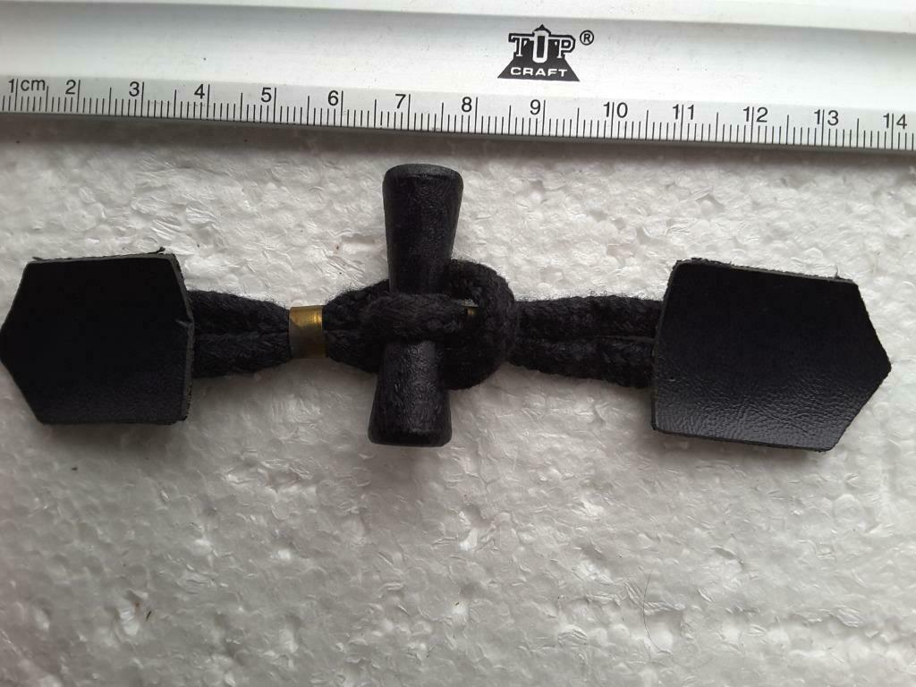 brandebourg imitation cuir noir avec bûchette bois 40 mm, Enlèvement ou Envoi, Neuf