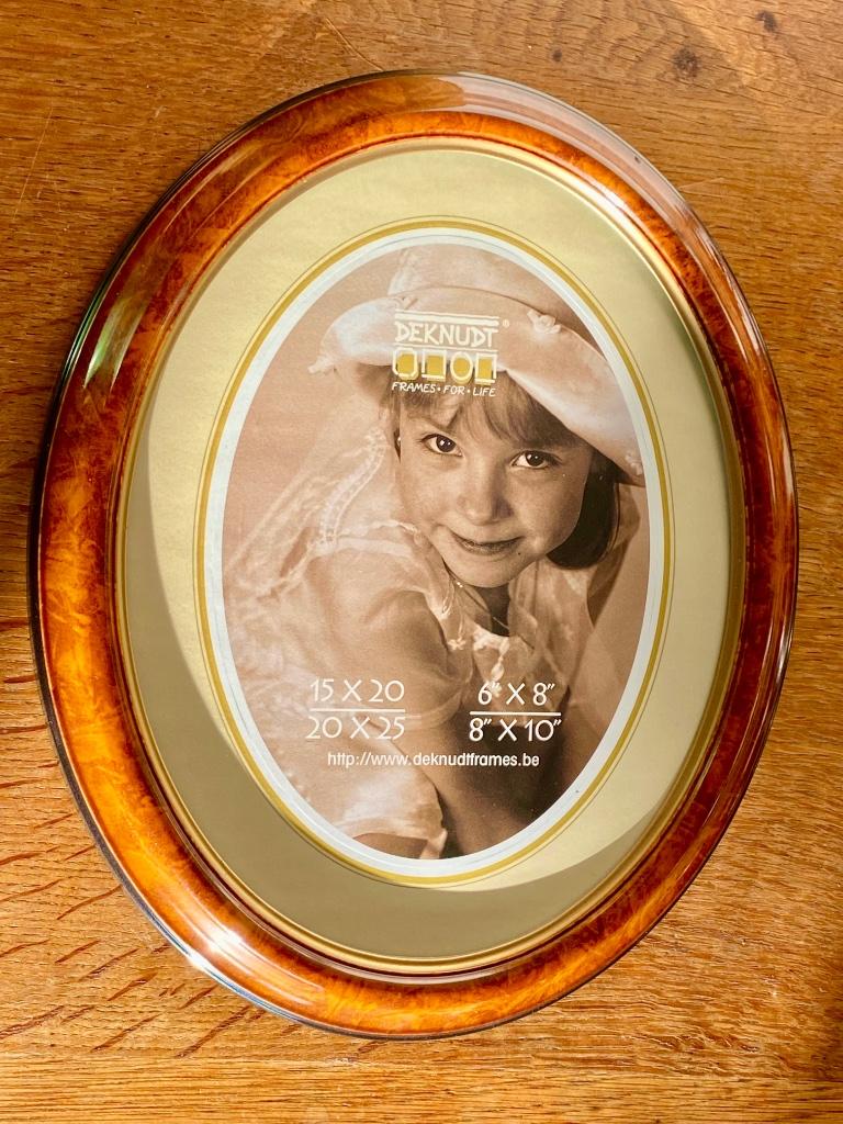 Cadre ovale Deknudt 20X25 verre antireflet, Moins de 50 cm, Enlèvement ou Envoi, Synthétique, Utilisé